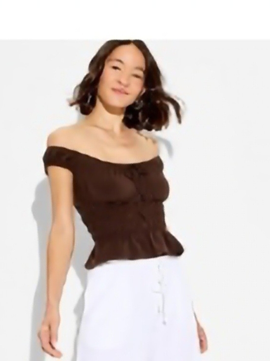 wild fable Tops - Wild Fable Off-Shoulder Brown Women’s Top